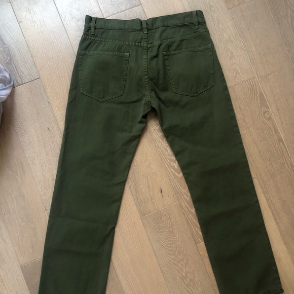 Nili Lotan Pants in Green with Frayed Bottoms - Picture 3 of 5